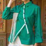 Macramé Pocket Shirt (Emerald Green)